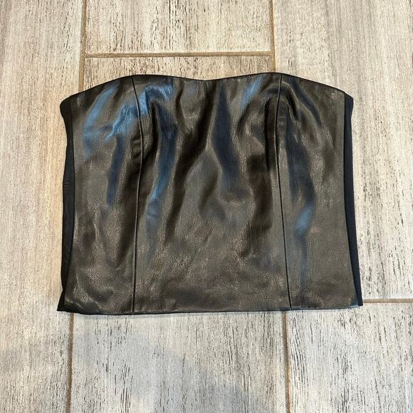 Generation Love Jacqueline Vegan Leather Top Black size XXS - Picture 3 of 8